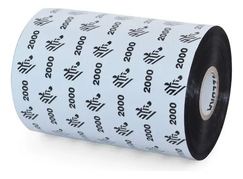 LA02000BK11045 - Zebra - Ribbon de Cera, 110mm x 450m (4.33" x 1476'), Modelo 2000 Estándar para impresora Industrial. 24 Ribbons/Caja